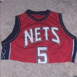 CROPPED VINTAGE NJ NETS JERSEY ~ Authentic ~